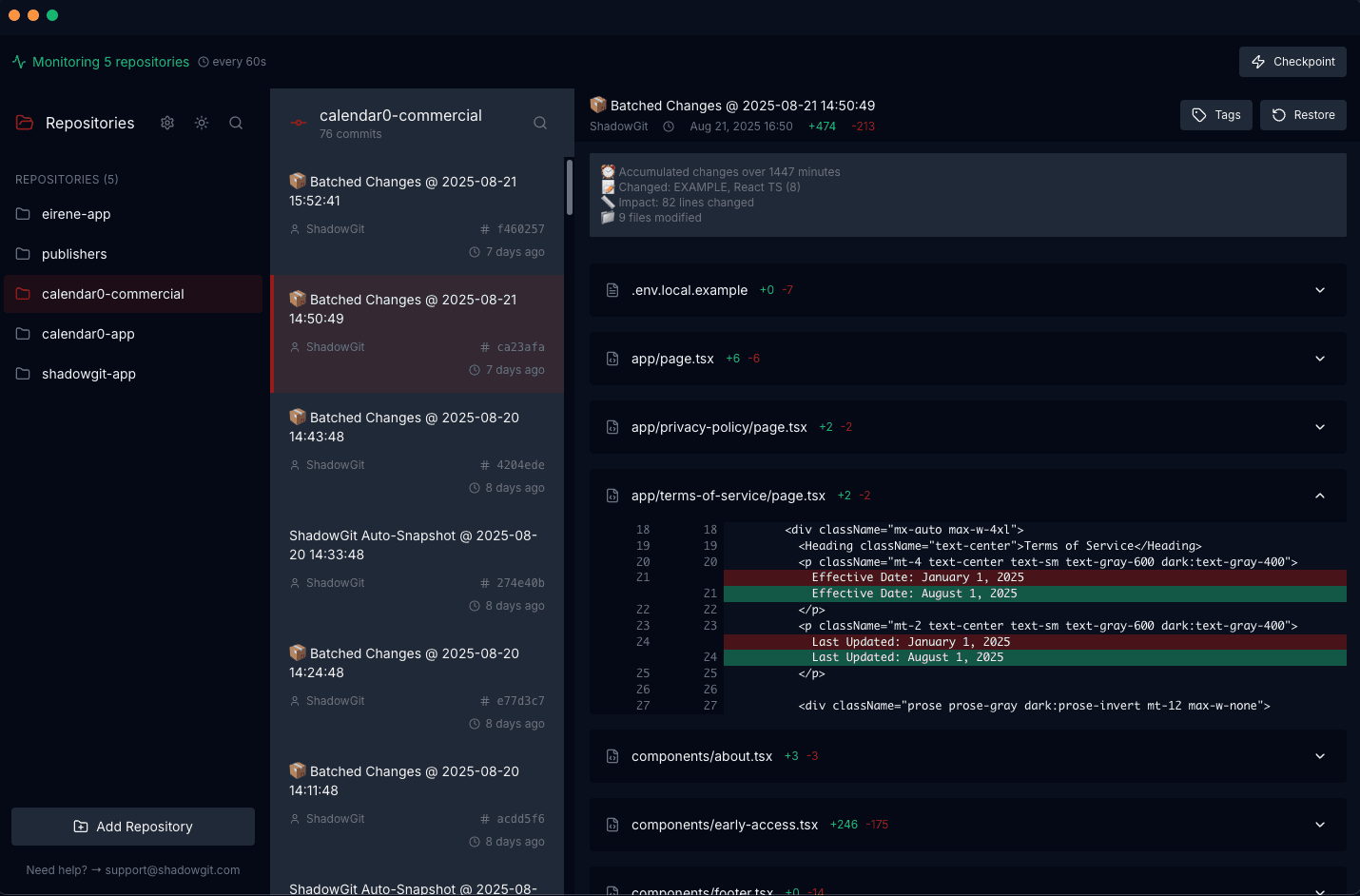 ShadowGit screenshot